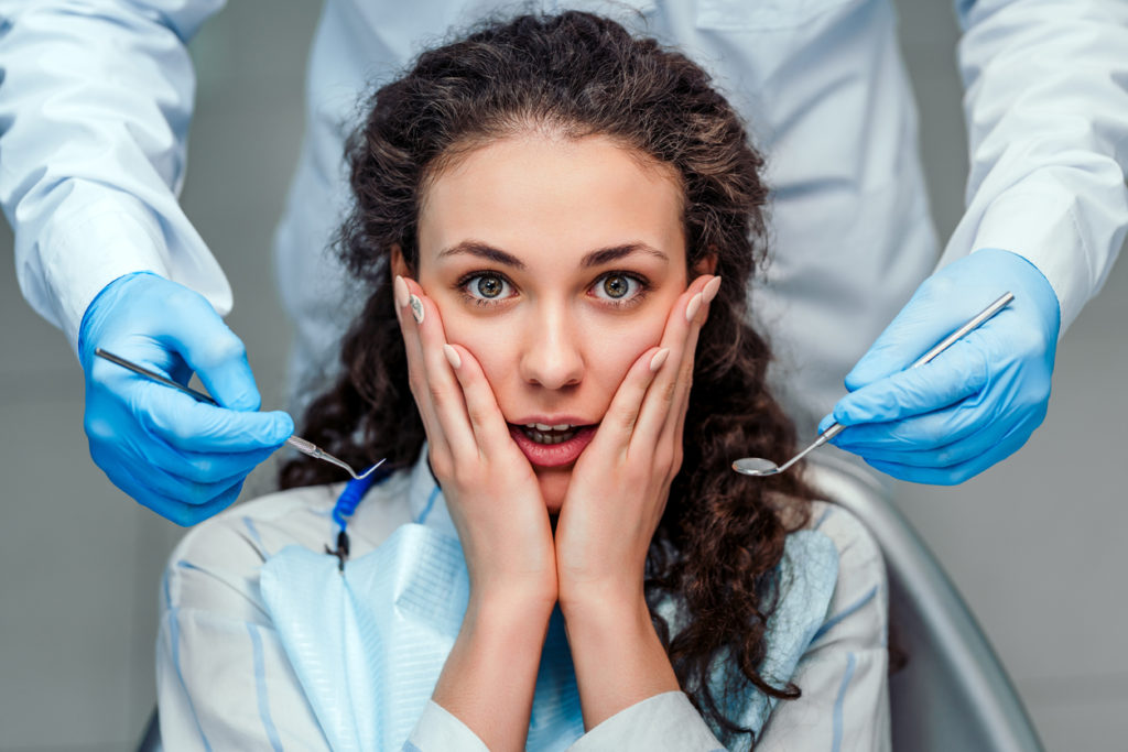 Women afraid of Dentist